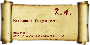 Kelemen Algernon névjegykártya